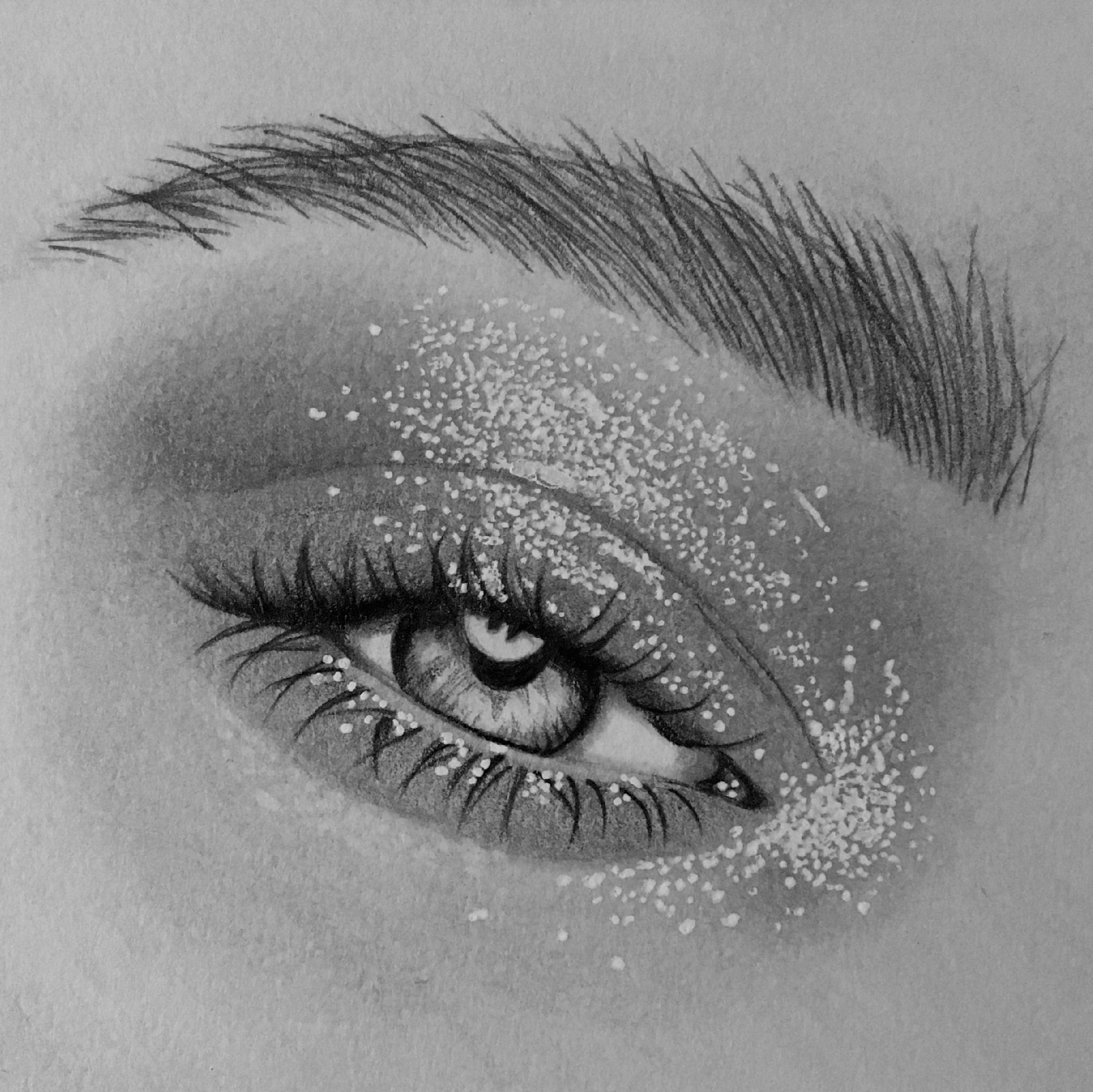 Pencil drawing of an eye.
